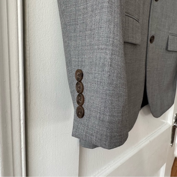 J.Crew Thompson Wool Blazer Solid Gray Sports Coat Mens Size 40L Long - Picture 3 of 16